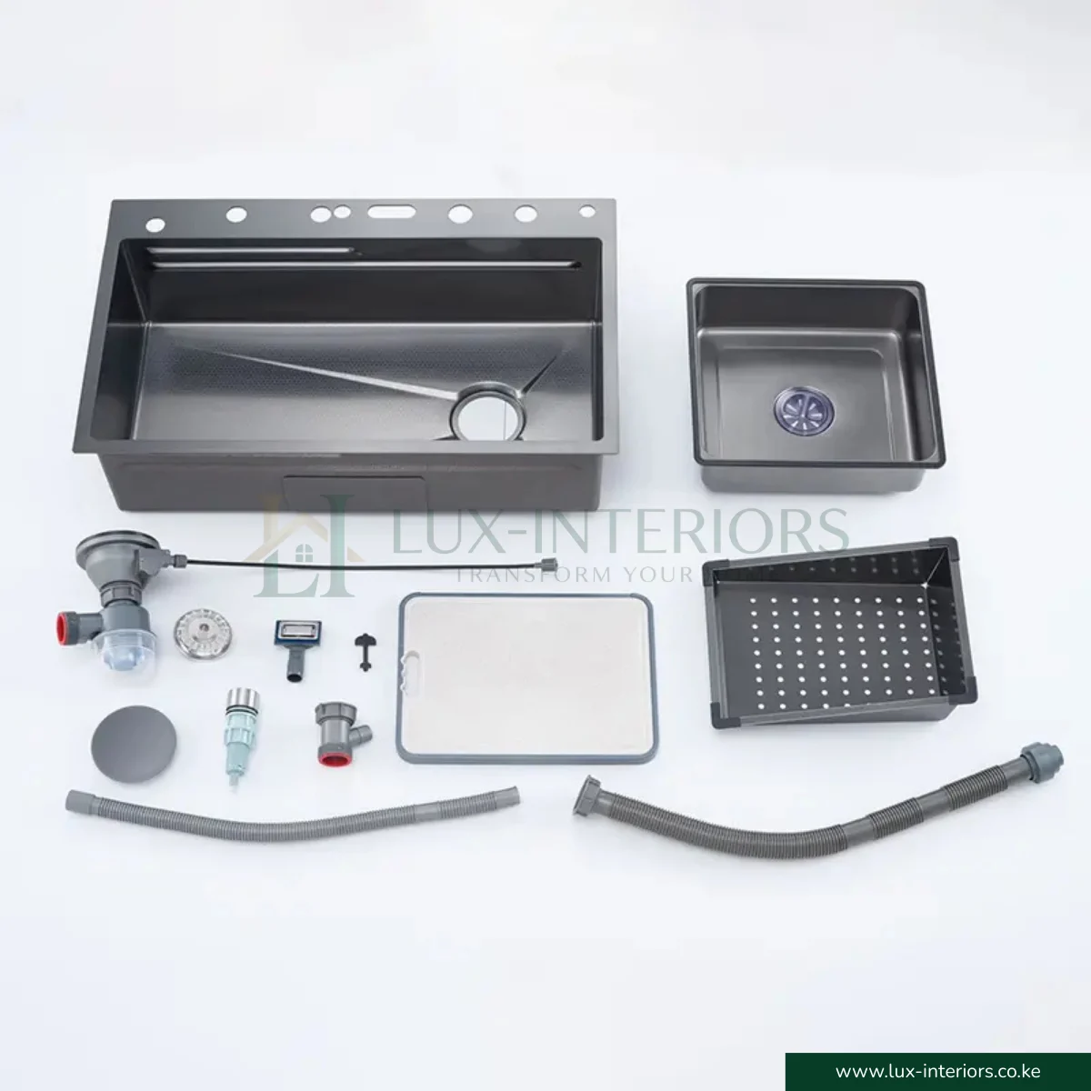 Smart Kitchen Sink – Stainless Steel Waterfall Single Bowl Workstation with Digital Display & Pull-Out Fly Rain Faucet – Multifunctional Sink - Image 7