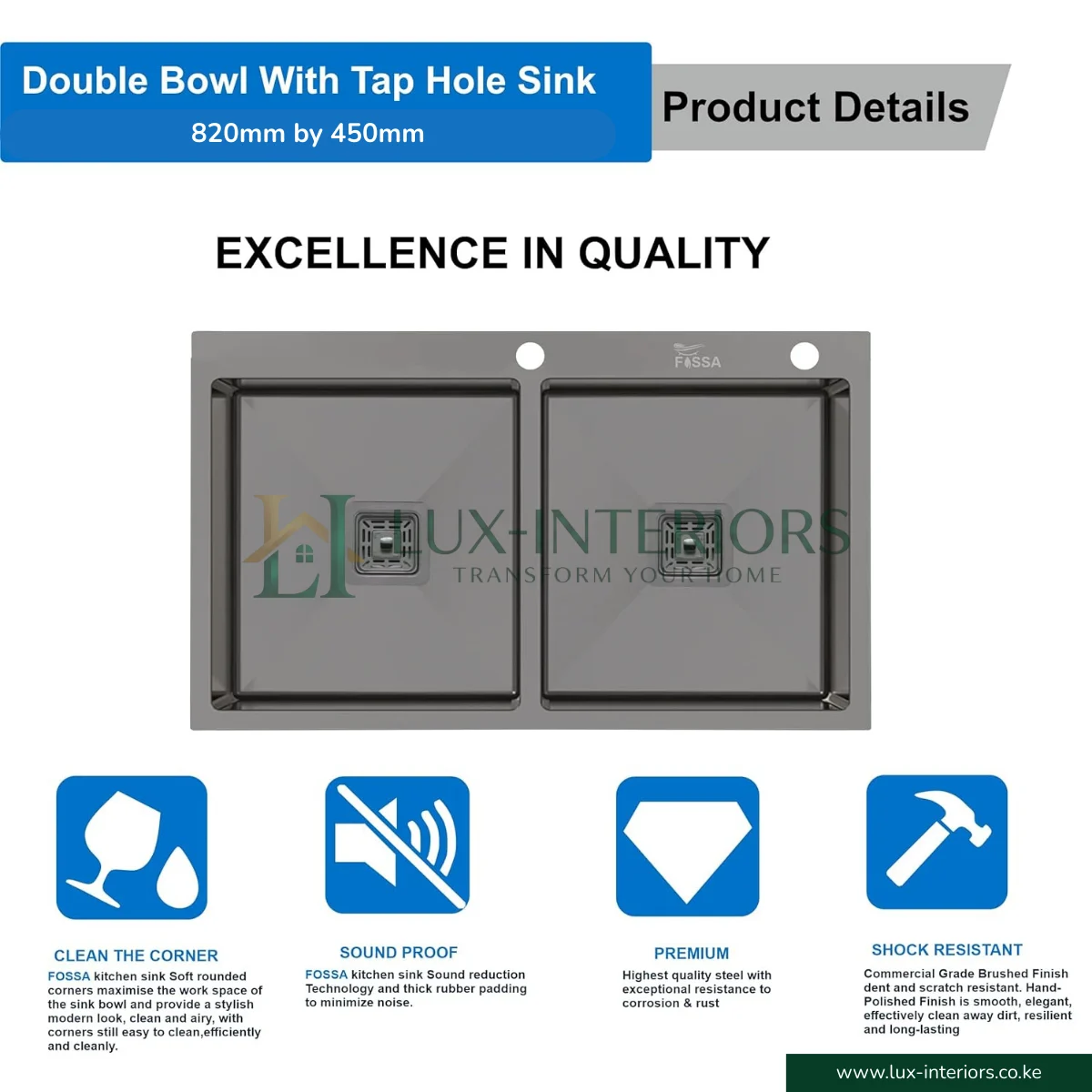 WK Double Bowl Kitchen Sink – Black Stainless Steel with Rinse Tray & Soap Dispenser – Modern Workstation Sink for Contemporary Kitchens - Image 3