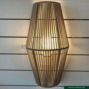 Wall Sconce Lamp Shade – Rattan-Style Rope Design for Warm Ambient Lighting – Indoor Bedroom & Living Room Fixture