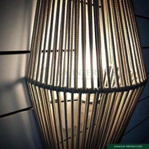 Wall Sconce Lamp Shade – Rattan-Style Rope Design for Warm Ambient Lighting – Indoor Bedroom & Living Room Fixture