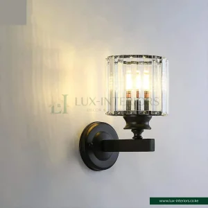 Wall Sconce Light – Crystal Glass Design for Elegant Ambient Lighting – Indoor Bedroom & Living Room Fixture