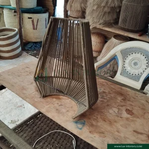 Wall Sconce Light – Rattan-Style Rope Design for Warm Ambient Lighting – Indoor Bedroom & Living Room Fixture