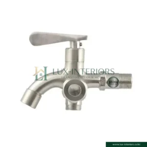 Dual Outlet Tap – 2-in-1 Washing Machine Tap + Normal Tap, SS304 Stainless Steel – Heavy-Duty Home Utility Faucet