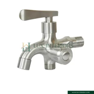 Dual Outlet Tap – 2-in-1 Washing Machine Tap + Normal Tap, SS304 Stainless Steel – Heavy-Duty Home Utility Faucet