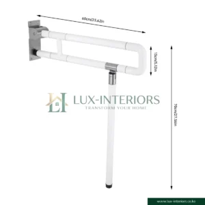 Foldable Bathroom & Toilet Grab Rail – Safety Hand Rail with Floor Stand – Stainless Steel Support Bar for Toilets & Showers