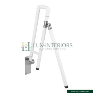 Foldable Bathroom & Toilet Grab Rail – Safety Hand Rail with Floor Stand – Stainless Steel Support Bar for Toilets & Showers