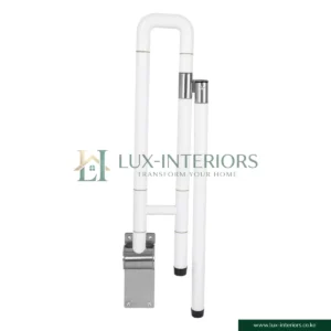 Foldable Bathroom & Toilet Grab Rail – Safety Hand Rail with Floor Stand – Stainless Steel Support Bar for Toilets & Showers