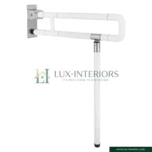 Foldable Bathroom & Toilet Grab Rail – Safety Hand Rail with Floor Stand – Stainless Steel Support Bar for Toilets & Showers