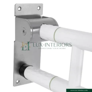 Foldable Bathroom & Toilet Grab Rail – Safety Hand Rail with Floor Stand – Stainless Steel Support Bar for Toilets & Showers