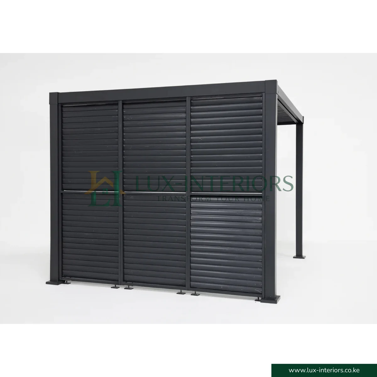 Luxe Aluminium Outdoor Pergola Gazebo – 3×3m with Integrated LED Lighting – Matte Grey with Open Sides - Image 11