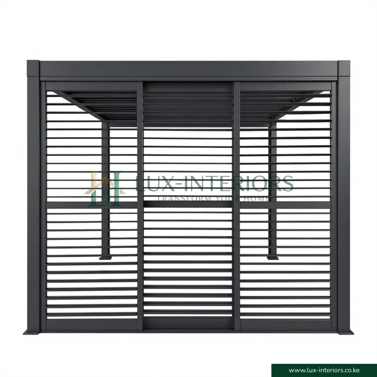 Luxe Aluminium Outdoor Pergola Gazebo – 3×3m with Integrated LED Lighting – Matte Grey with Open Sides - Image 9