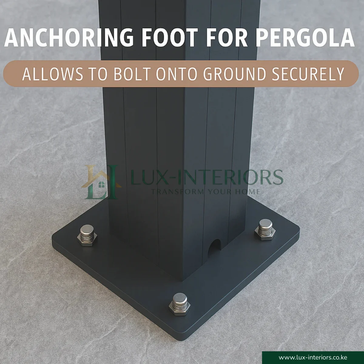 Luxe Aluminium Outdoor Pergola Gazebo – 3×3m with Integrated LED Lighting – Matte Grey with Open Sides - Image 5