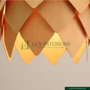 Wooden Pendant Light – Modern Acorn Shape with Natural Wood Finish – Indoor Ceiling Fixture for Dining & Living Rooms