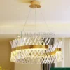 Luxury LED Chandelier – Gold Circular Frame with K9 Crystal Rods – Modern Crystal Finish