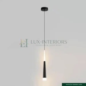 Modern LED Pendant Light – Minimalist Long Linear Chandelier – Matt Black Finish