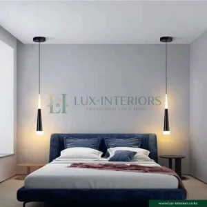 Modern LED Pendant Light – Minimalist Long Linear Chandelier – Matt Black Finish