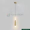 Modern LED Pendant Light – Minimalist Long Linear Chandelier – Matt Gold Finish