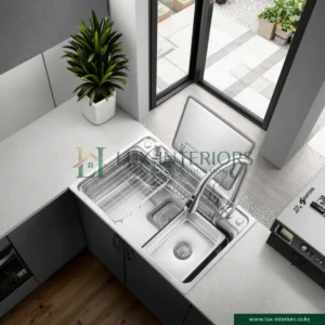 Premium Kitchen Sink Set – Large Single Bowl Handmade SUS304 Stainless Steel – Japanese Style