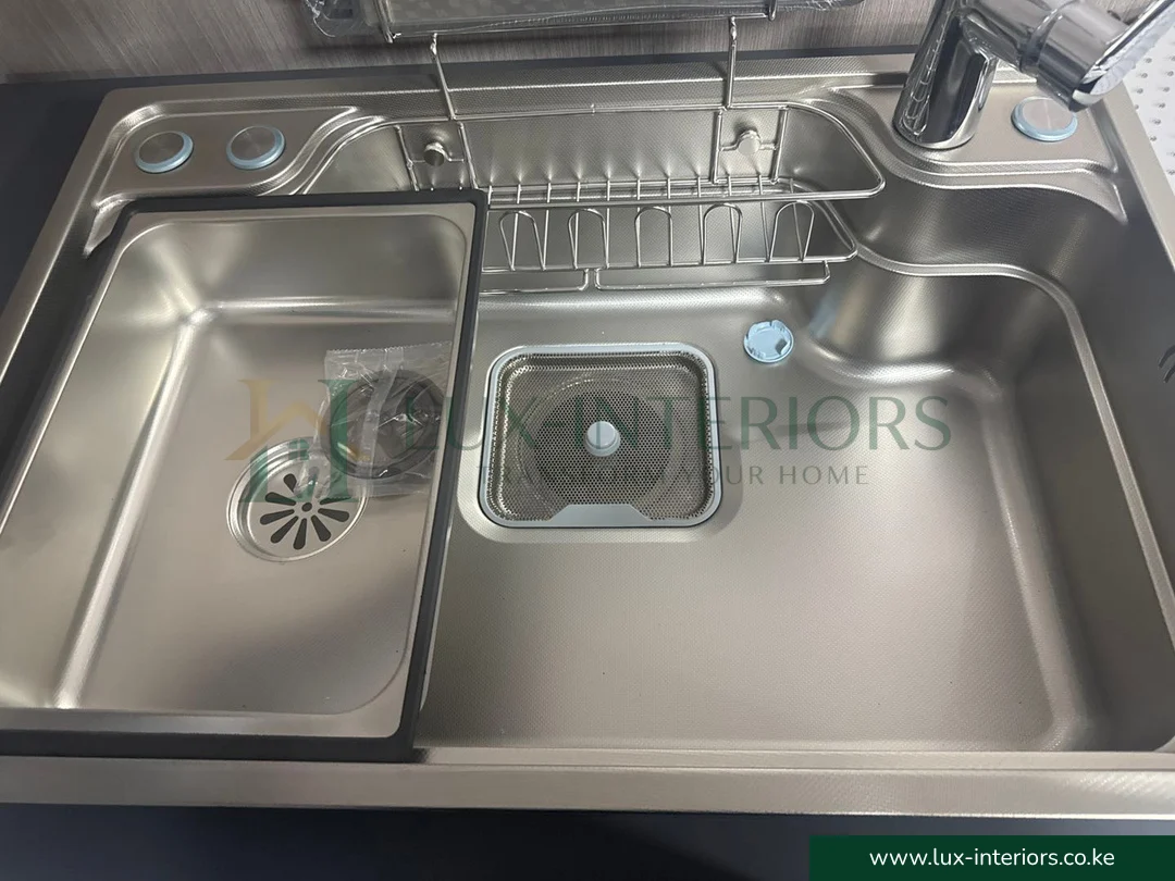 Smart Single Bowl Kitchen Sink – Stainless Steel Waterfall Workstation with Kitchen Sink Tap & Chopping Board - Image 6