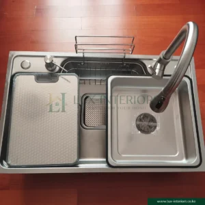 Smart Kitchen Sink – Single Bowl Stainless Steel Workstation with Kitchen Sink Tap & Chopping Board