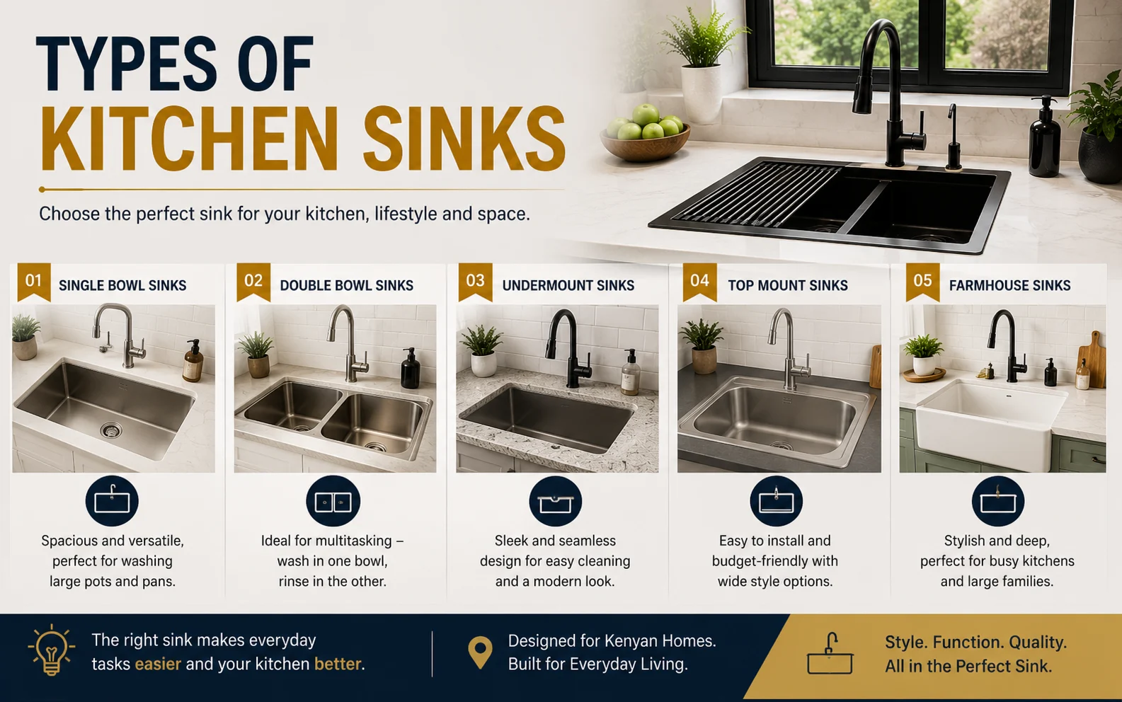 Types Of Kitchen Sinks 1 Types Of Kitchen Sinks Lux Interiors.co .ke